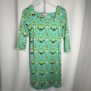 Lilly Pulitzer Newport Silk Dress In Caw Me Bird Print Sz 6